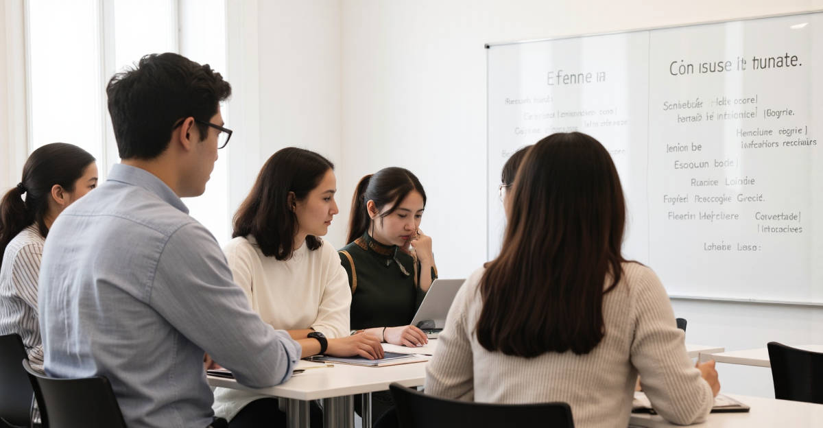 Cours de français FLE pour migrants adultes à l'ASLC Paris, ambiance multiculturelle