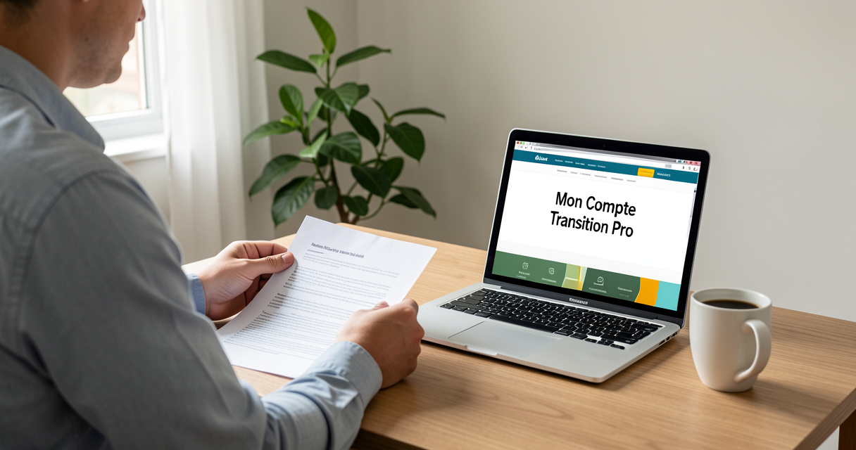 Salarié consultant le site mon compte transition pro pour un projet de reconversion, remplaçant le CIF