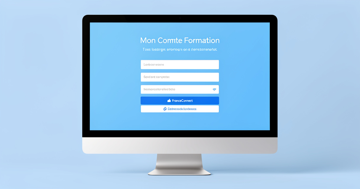 Page de connexion Mon Compte Formation avec bouton FranceConnect sur écran d'ordinateur