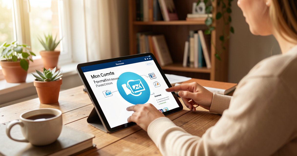 Utilisateur se connectant à son compte CPF via FranceConnect sur une tablette
