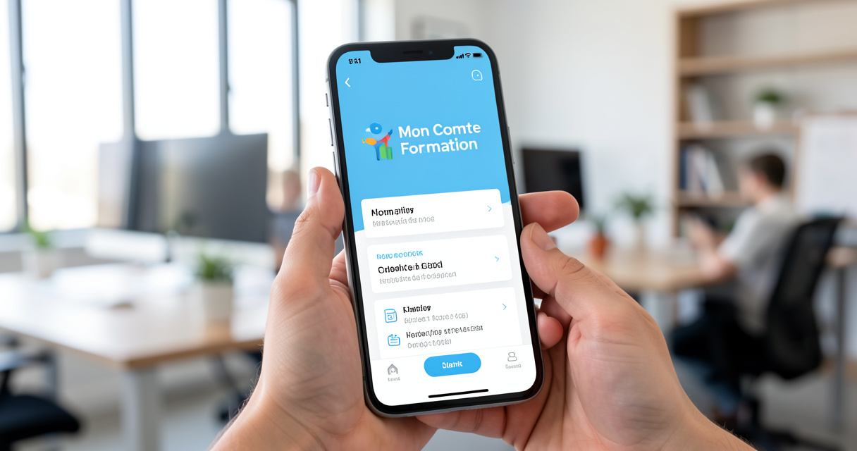 Application mobile Mon Compte Formation ouverte sur un smartphone pour vérifier ses droits formation CPF
