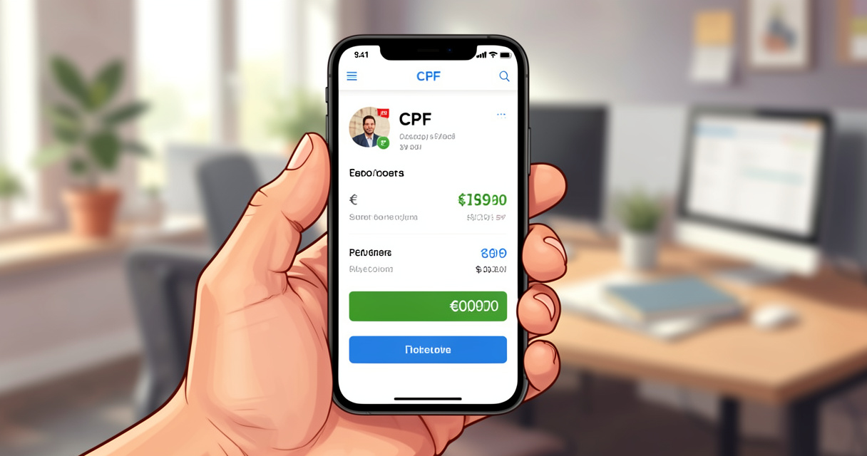 Portefeuille CPF sur smartphone avec solde formation professionnelle visible