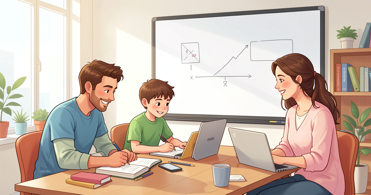Cours d'anglais en famille pour parents et enfants dans une école de langues