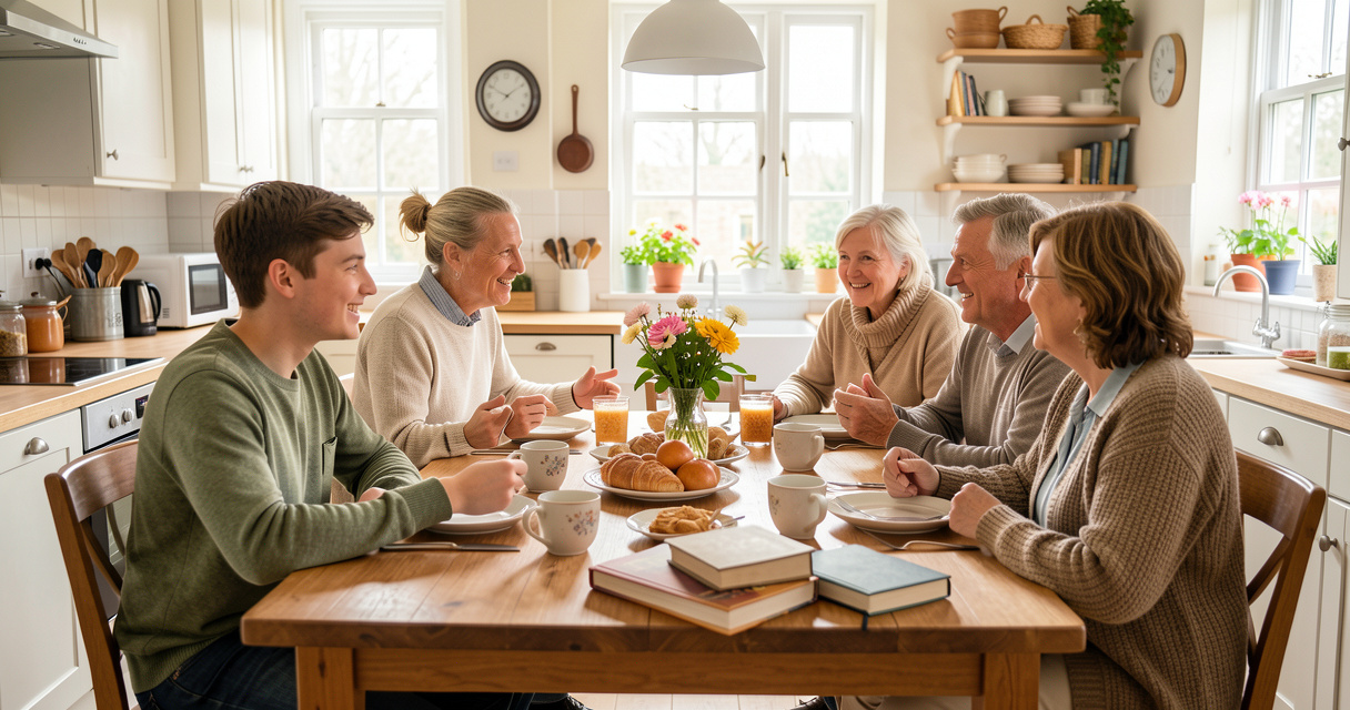 Immersion en famille d'accueil pendant un séjour linguistique anglais