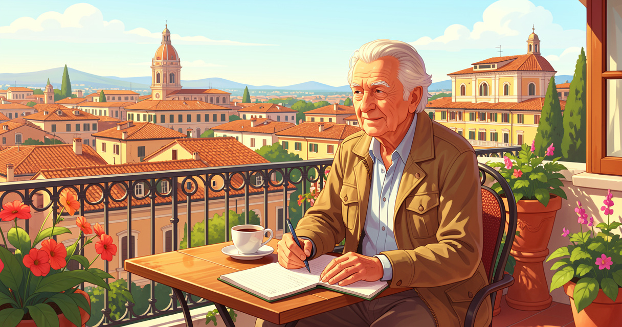 Apprenant senior en séjour linguistique italien : cours d'italien à Rome.