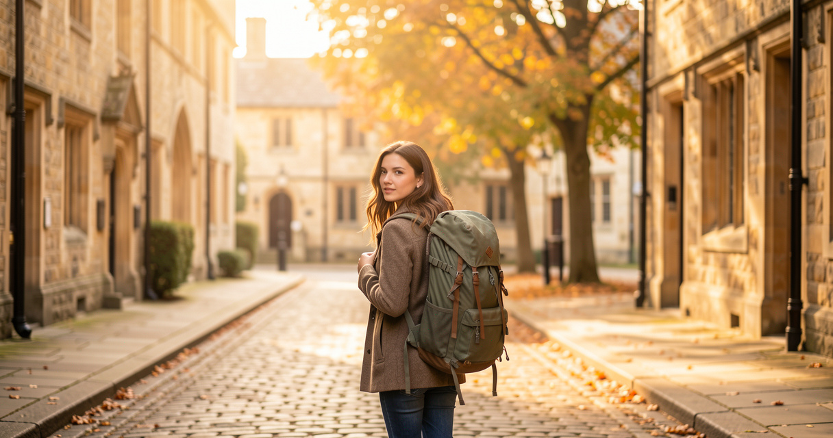 Jeune femme en immersion pendant un stage linguistique anglais à Oxford