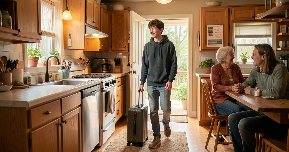 Adolescent en séjour linguistique au Canada chez une famille hôtesse